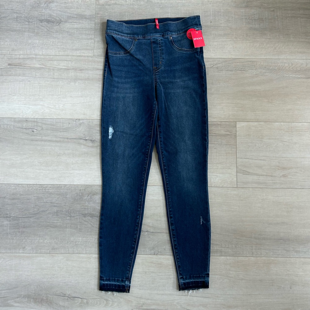 NWT SPANX Women's Ankle Skinny distressed skinny jeans, medium wash